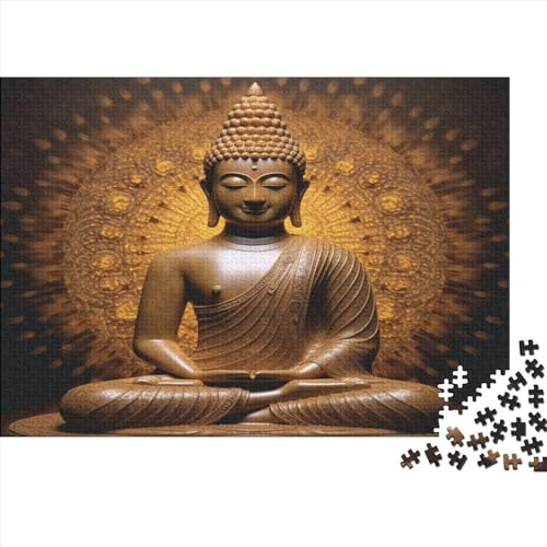 Buddha-Figur 500 Stück Puzzles Für Erwachsene Teenager Stress Abbauen Familien-Puzzlespiel Mit Poster in 500-teiliges Puzzle Lernspiel Spielzeug Geschenk Puzzel 500pcs (52x38cm) von JUXINGABC