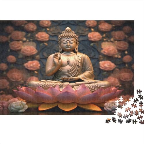 Buddha-Figur 500 Teile, Impossible Woody Puzzle,Geschicklichkeitsspiel Für Die Ganze Familie, Erwachsenenpuzzle Ab 14 Jahren Puzzel 500pcs (52x38cm) von JUXINGABC