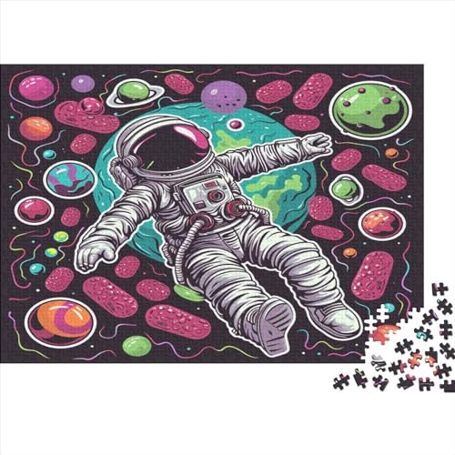 Cartoon-Astronaut 1000 Teile, Impossible Woody Puzzle,Geschicklichkeitsspiel Für Die Ganze Familie, Erwachsenenpuzzle Ab 14 Jahren Puzzel 1000pcs (75x50cm) von JUXINGABC