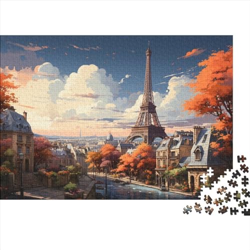 Eiffelturm Frankreich 1000 Teile, Impossible Woody Puzzle,Geschicklichkeitsspiel Für Die Ganze Familie, Erwachsenenpuzzle Ab 14 Jahren Puzzel 1000pcs (75x50cm) von JUXINGABC