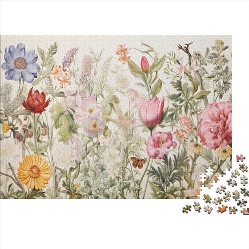 Floral,Blume 500 Teile, Impossible Woody Puzzle,Geschicklichkeitsspiel Für Die Ganze Familie, Erwachsenenpuzzle Ab 14 Jahren Puzzel 500pcs (52x38cm) von JUXINGABC