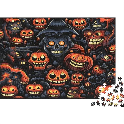 Halloween-Horrormuster 300 Teile, Impossible Woody Puzzle,Geschicklichkeitsspiel Für Die Ganze Familie, Erwachsenenpuzzle Ab 14 Jahren Puzzel 300pcs (40x28cm) von JUXINGABC