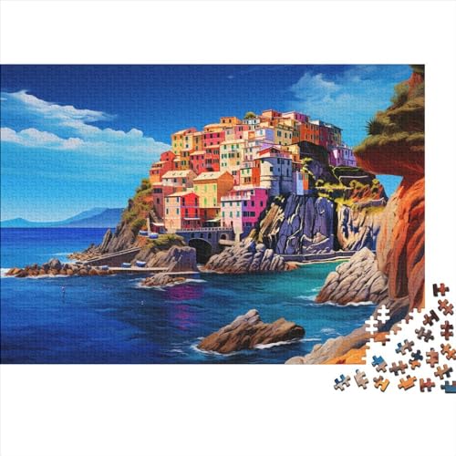 Hölzern Puzzle, 300 Hölzern Puzzle Teile Im Adventskalender 2023, Geschenke Für Jungen, Mädchen, Familie Und Freunde Zu Weihnachten(Griechisches Ägäisches Meer) von JUXINGABC