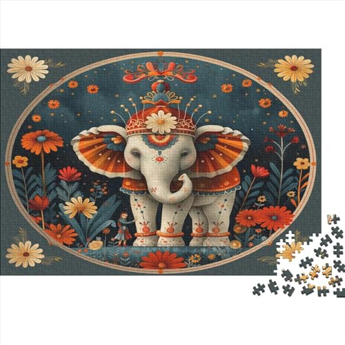 Hölzern Puzzle 1000 Teile Elefant - Farbenfrohes Puzzle Für Erwachsene in Bewährter Qualität () 1000pcs (75x50cm) von JUXINGABC