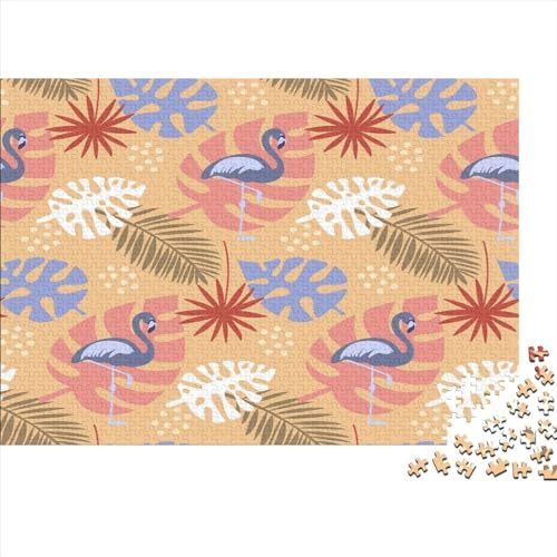 Hölzern Puzzle 1000 Teile Flamingo - Farbenfrohes Puzzle Für Erwachsene in Bewährter Qualität () 1000pcs (75x50cm) von JUXINGABC