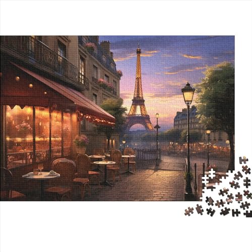 Hölzern Puzzle 2023, Adventskalender Puzzle 300 Hölzern Teile Weihnachtskalender 2023 Männer Frauen Geschenke Jigsaw Puzzle Adventskalender Geschenke - Abend in Paris von JUXINGABC