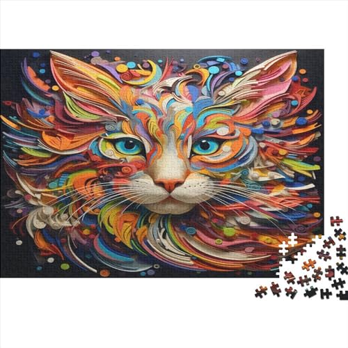 Hölzern Puzzle 300 Teile Bunte Katze - Farbenfrohes Puzzle Für Erwachsene in Bewährter Qualität () 300pcs (40x28cm) von JUXINGABC