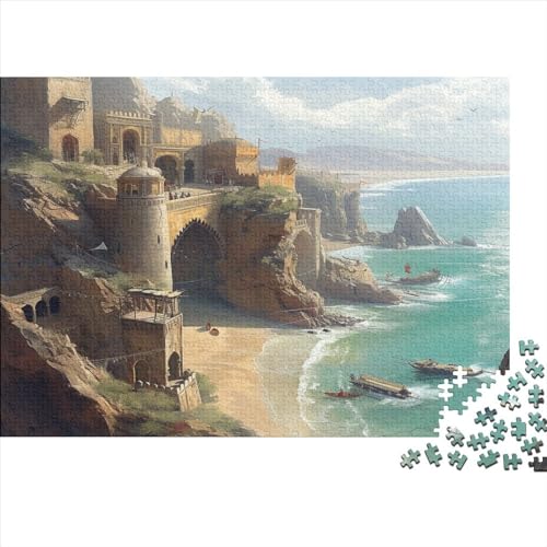 Hölzern Puzzle 500 Teile eine Küstenstadt - Farbenfrohes Puzzle Für Erwachsene in Bewährter Qualität () 500pcs (52x38cm) von JUXINGABC