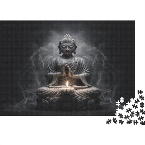 Hölzern Puzzle - Buddha- 1000 Teile Puzzle Für Erwachsene, Holzpuzzle Mit 1000pcs (75x50cm) von JUXINGABC