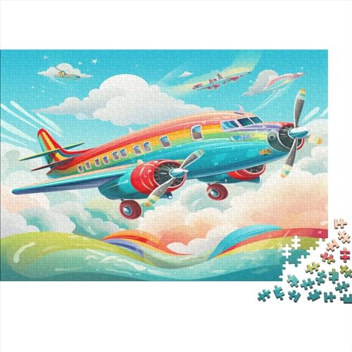 Hölzern Puzzle Flugzeugthema 300 Piece Puzzle for Adults, Puzzle with 300pcs (40x28cm) von JUXINGABC