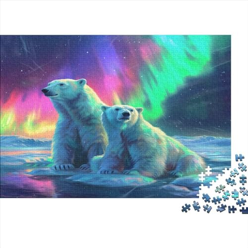 Hölzern Puzzle - Polar Bear - 300 Teile Puzzle Für Erwachsene, Holzpuzzle Mit 300pcs (40x28cm) von JUXINGABC