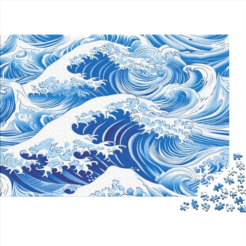 Ozean Waves 1000 Teile, Impossible Woody Puzzle,Geschicklichkeitsspiel Für Die Ganze Familie, Erwachsenenpuzzle Ab 14 Jahren Puzzel 1000pcs (75x50cm) von JUXINGABC