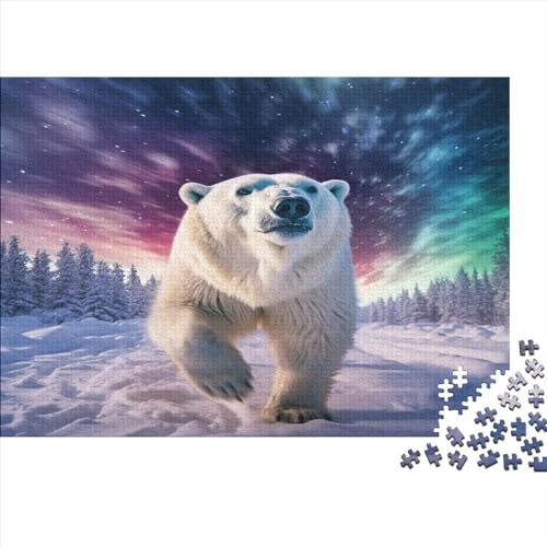 Polar Bear 1000 Stück Puzzles Für Erwachsene Teenager Stress Abbauen Familien-Puzzlespiel Mit Poster in 1000-teiliges Puzzle Lernspiel Spielzeug Geschenk Puzzel 1000pcs (75x50cm) von JUXINGABC