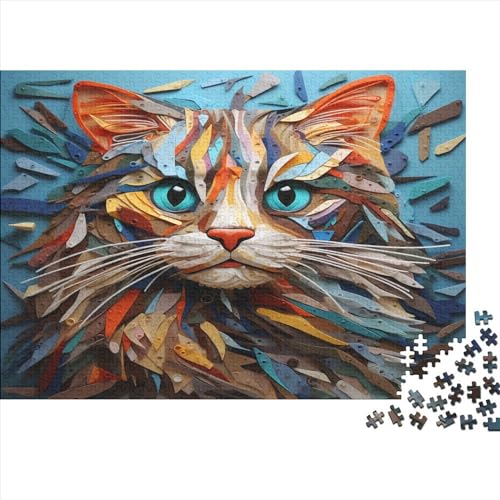 Puzzle 1000 Teile, Bunte Katze Collection, Geschicklichkeitsspiel Für Die Ganze Familie, Erwachsenenpuzzle Ab 14 Jahren - Holzpuzzle 1000pcs (75x50cm) von JUXINGABC