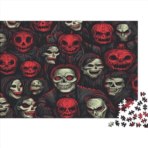 Puzzle 1000 Teile, Halloween-Horrormuster Collection, Geschicklichkeitsspiel Für Die Ganze Familie, Erwachsenenpuzzle Ab 14 Jahren - Holzpuzzle 1000pcs (75x50cm) von JUXINGABC