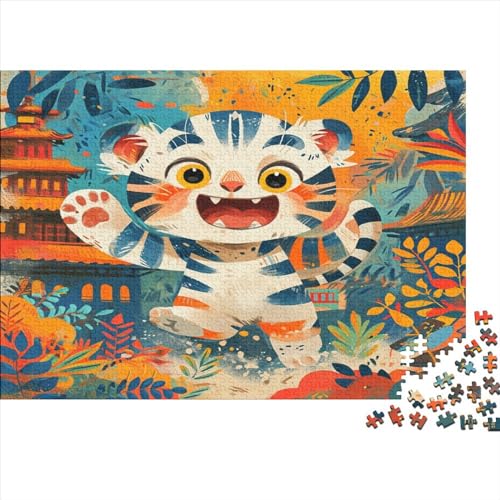 Puzzle 1000 Teile,Puzzle Erwachsene, Impossible Puzzle, Geschicklichkeitsspiel Für Die Ganze Familie,Puzzle Farbenfrohes Legespiel - süßer Tiger .Home Dekoration Puzzle 1000pcs (75x50cm) von JUXINGABC