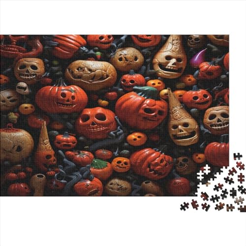 Puzzle 300 Teile, Halloween-Horrormuster Collection, Geschicklichkeitsspiel Für Die Ganze Familie, Erwachsenenpuzzle Ab 14 Jahren - Holzpuzzle 300pcs (40x28cm) von JUXINGABC