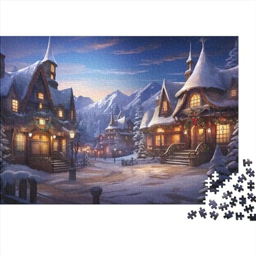 Puzzle 300 Teile, Weihnachtsnacht Winter Collection, Geschicklichkeitsspiel Für Die Ganze Familie, Erwachsenenpuzzle Ab 14 Jahren - Holzpuzzle 300pcs (40x28cm) von JUXINGABC