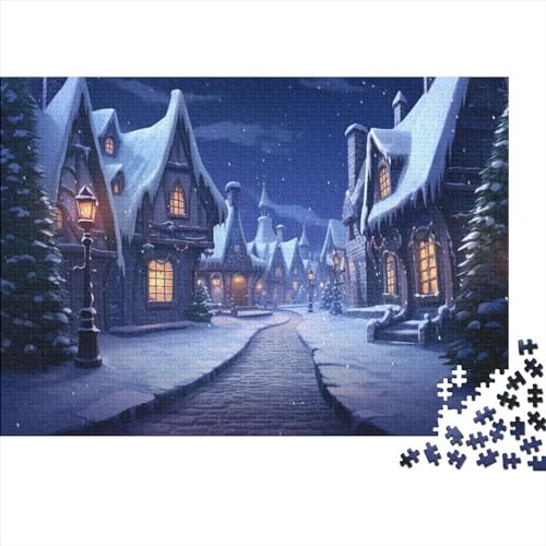 Puzzle 300 Teile, Weihnachtsnacht Winter Collection, Geschicklichkeitsspiel Für Die Ganze Familie, Erwachsenenpuzzle Ab 14 Jahren - Holzpuzzle 300pcs (40x28cm) von JUXINGABC