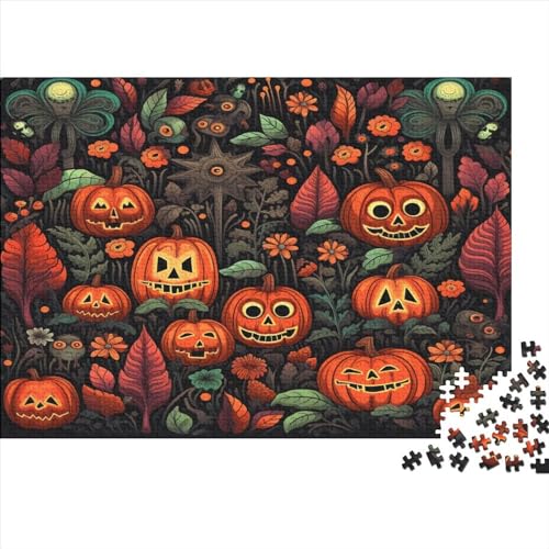 Puzzle 300 Teile - Halloween-Horrormuster - Puzzle Für Erwachsene, [Exklusiv] 300pcs (40x28cm) - Holzpuzzle von JUXINGABC