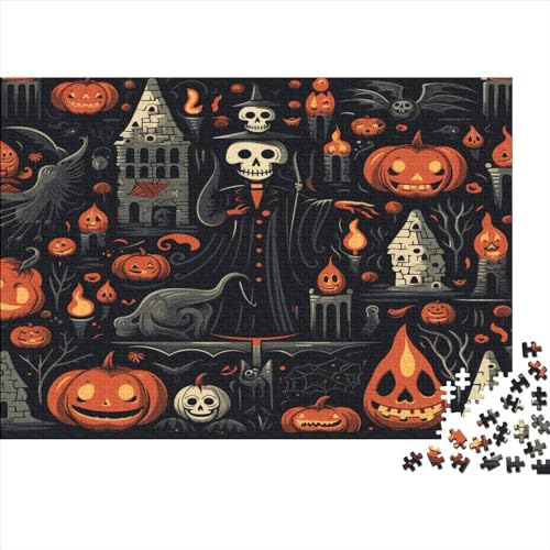 Puzzle 300 Teile Halloween-Horrormuster Puzzles Für Erwachsene Klassische Puzzles 300 Teile Erwachsene Puzzles Schwer Erwachsene 300 Teile 300pcs (40x28cm) von JUXINGABC