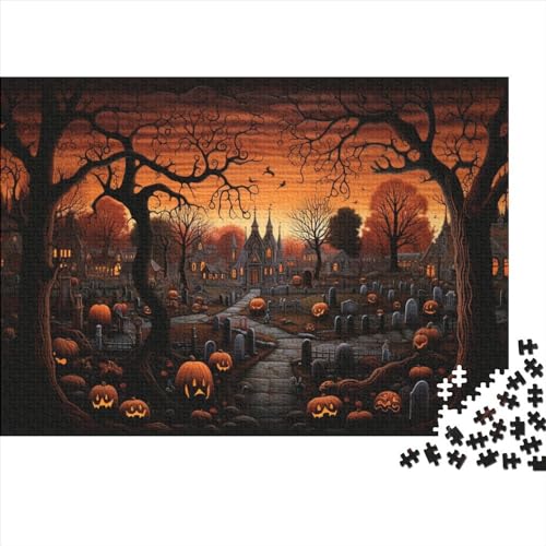 Puzzle 300 Teile - Halloween-Nachtkürbis - Puzzle Für Erwachsene, [Exklusiv] 300pcs (40x28cm) - Holzpuzzle von JUXINGABC