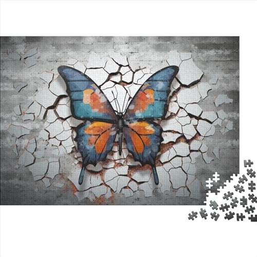 Puzzle 300 Teile Schmetterling mit 3D-Effekt Puzzles Für Erwachsene Klassische Puzzles 300 Teile Erwachsene Puzzles Schwer Erwachsene 300 Teile 300pcs (40x28cm) von JUXINGABC