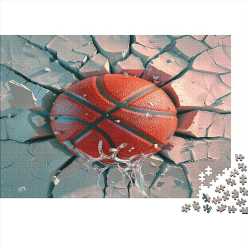 Puzzle 500 Teile,Puzzle Erwachsene, Impossible Puzzle, Geschicklichkeitsspiel Für Die Ganze Familie,Puzzle Farbenfrohes Legespiel - 3D-Basketball.Home Dekoration Puzzle 500pcs (52x38cm) von JUXINGABC