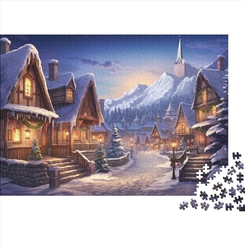 Puzzle 500 Teile - Weihnachtsnacht Winter - Puzzle Für Erwachsene, [Exklusiv] 500pcs (52x38cm) von JUXINGABC