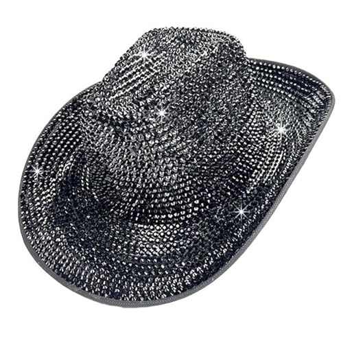 JUYAXIN Auffälliger Fedoras Heavy Crystal Panama Hut Überraschung Mädchen Jungen Braut für Karneval Musik Festival Stilvolle Party JUYAXIN Auffälliger Fedoras Heavy Crystal Panama Hut Überraschung Mädchen Jungen Braut für Karneval Musik Festival Stilvolle Party von JUYAXIN