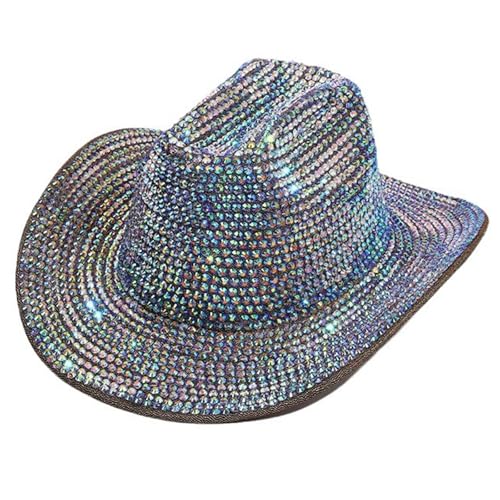 JUYAXIN Auffälliger Fedoras Heavy Crystal Panama Hut Überraschung Mädchen Jungen Braut für Karneval Musik Festival Stilvolle Party JUYAXIN Auffälliger Fedoras Heavy Crystal Panama Hut Überraschung Mädchen Jungen Braut für Karneval Musik Festival Stilvolle Party von JUYAXIN