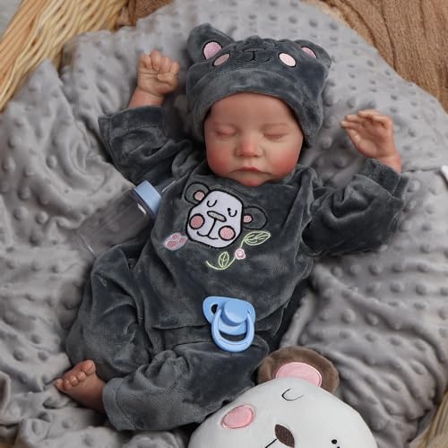 JUYOUYI Lifelike Reborn Baby Puppen, 18 Zoll realistische Baby-Puppe mit vollem Vinyl Körper Real Life Baby Puppe für Kinder ab 3 Jahren von JUYOUYI