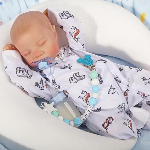 JUYOUYI Lifelike Reborn Baby Puppen, 18 Zoll realistische Baby-Puppe mit vollem Vinyl Körper Real Life Baby Puppe für Kinder ab 3 Jahren (LEVI.W) von JUYOUYI