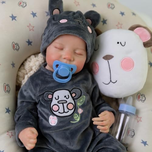 JUYOUYI Lifelike Reborn Baby Puppen, 18 Zoll realistische Baby-Puppe mit vollem Vinyl Körper Real Life Baby Puppe für Kinder ab 3 Jahren (LEVI.B) von JUYOUYI