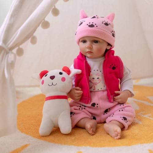 JUYOUYI Realistische Reborn-Babypuppe, 45,7 cm, lebensechte Babypuppe, Mädchen, echtes Leben, weiche gewichtete Reborn-Puppe, Weihnachts- oder Geburtstagsgeschenk, Spielzeug für 3 + JUYOUYI Realistische Reborn-Babypuppe, 45,7 cm, lebensechte Babypuppe, Mädchen, echtes Leben, weiche gewichtete Reborn-Puppe, Weihnachts- oder Geburtstagsgeschenk, Spielzeug für 3 + von JUYOUYI