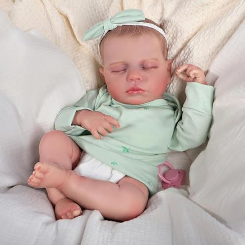 JUYOUYI Lifelike Reborn Baby Puppen, 18 Zoll realistische Baby-Puppe mit vollem Vinyl Körper Real Life Baby Puppe für Kinder ab 3 Jahren von JUYOUYI