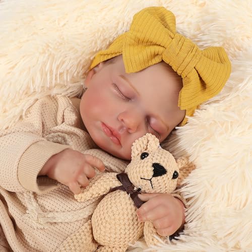 JUYOUYI Lifelike Reborn Baby Puppen, 18 Zoll realistische Baby-Puppe mit vollem Vinyl Körper Real Life Baby Puppe für Kinder ab 3 Jahren (Loulou.Y) von JUYOUYI