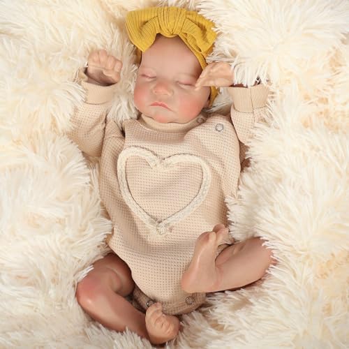 JUYOUYI Lifelike Reborn Baby Puppen, 18 Zoll realistische Baby-Puppe mit vollem Vinyl Körper Real Life Baby Puppe für Kinder ab 3 Jahren (LEVI.Y) von JUYOUYI