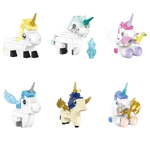 Einhorn Bausteine Spielzeug, 6 süße Einhorn Klemmbausteine, Tier Bausteine Bausatz, Party und Geburtstags Geschenk für Mädchen und Jungen, Kompatibel mit Großen Marken, 296 Teile Einhorn Bausteine Spielzeug, 6 süße Einhorn Klemmbausteine, Tier Bausteine Bausatz, Party und Geburtstags Geschenk für Mädchen und Jungen, Kompatibel mit Großen Marken, 296 Teile von JVAVNE