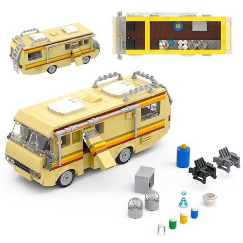 JVAVNE Breakin Bad Wohnmobil Auto Bausteine Set, DIY Rekreation Freizeit Fahrzeug Auto Klemmbausteine Modell Spielzeug 360 Teile, Kompatibel MOC DIY Auto Bausatz Spielzeug Geschenk Erwachsene Kinder von JVAVNE