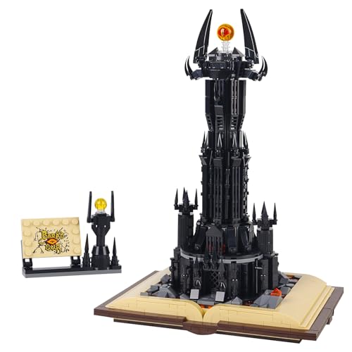 JVAVNE Der Herr der Ringe Dunkler Turm Architektur Bausteine Set, 969 Teile Magische Welt Schloss Klemmbausteine Bausatz, Barad Dur Turm Modell Spielzeug Geschenk für Film Fans Erwachsene Kinder von JVAVNE