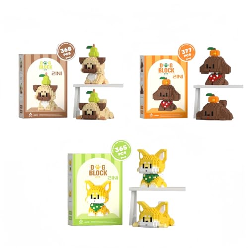 JVAVNE Ideas Hunde Bausteine Set, 1110 Teile Creator 2 In 1 Entzückender Welpe für Tier Hundeliebhaber, Sammlerstück Mops Teddy Hund Shiba Inu, Heimdeko Bausatz Spielzeug für Kinder Erwachsene von JVAVNE