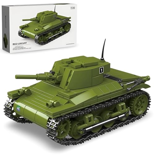 JVAVNE M22 Heuschrecke Panzer Bausteine, WW2 Militär Panzer Klemmbausteine, Militär Gepanzertes Fahrzeug Bausteine Modell, Geschenke für Erwachsene und Militärfans, 393 Teile JVAVNE M22 Heuschrecke Panzer Bausteine, WW2 Militär Panzer Klemmbausteine, Militär Gepanzertes Fahrzeug Bausteine Modell, Geschenke für Erwachsene und Militärfans, 393 Teile von JVAVNE