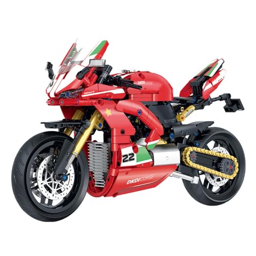 JVAVNE Motorrad Bausteine Set, 1:8 Simulation Motorrad, Bausatz Supermotorrad Spielzeug für Erwachsene Kinder, Sammlerstück Motorrad Klemmbausteine Skala Modell Bausatz Geschenk Dekor, 626 Stück von JVAVNE