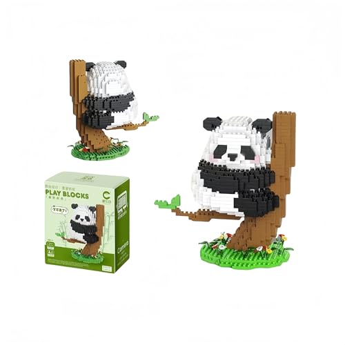 JVAVNE Panda Mini Bausteine Set, Creator Panda Niedlich Tiere Klemmbausteine Spielzeug Kit 802 Teile, Panda Micro Bausatz Modell Set für Erwachsene Kinder, Kreative Heim Büro Deko Geschenkidee von JVAVNE