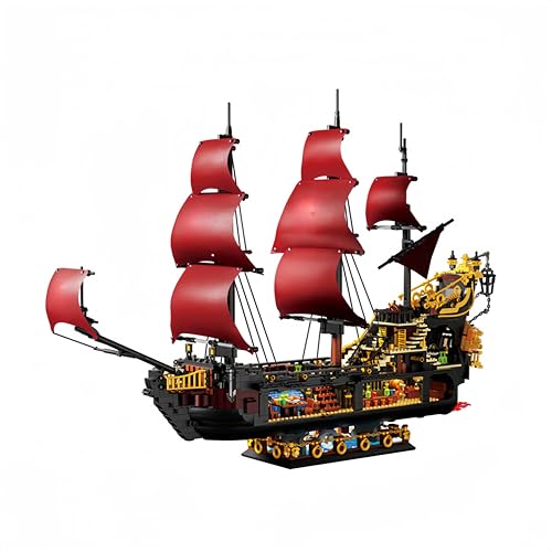 JVAVNE Phantom Königin Piratenschiff Bausteine Set, Piratenschiff Spielzeug Klemmbausteine Kit 3399Teile, Mittelalterliches Wikingerschiff Boot Erwachsene Bausteine Modell Set Alter 8 9 10 12 13 + von JVAVNE