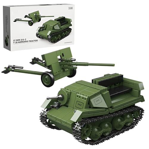 JVAVNE T-20 Armored Tractor Panzer Bausteine, WW2 Militär Panzer Klemmbausteine, Militär Gepanzertes Fahrzeug Bausteine Modell, Geschenke für Erwachsene und Militärfans, 390 Teile JVAVNE T-20 Armored Tractor Panzer Bausteine, WW2 Militär Panzer Klemmbausteine, Militär Gepanzertes Fahrzeug Bausteine Modell, Geschenke für Erwachsene und Militärfans, 390 Teile von JVAVNE