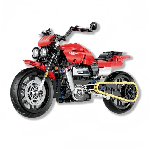 JVAVNE Technik Rennen Motorrad Bausteine Set, 1:8 Motorrad, Superbike Spielzeug für Erwachsene Jugendliche, Sammlerstück Supermotorrad Klemmbausteine Modell Bausatz Geschenk Decor, 578 Teile von JVAVNE