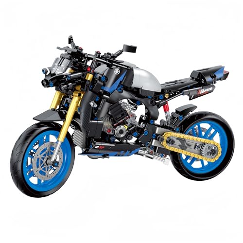 JVAVNE Technik Rennen Motorrad Bausteine Set, 1:8 Motorrad, Superbike Spielzeug für Erwachsene Jugendliche, Sammlerstück Supermotorrad Klemmbausteine Modell Bausatz Geschenk Decor, 638 Teile von JVAVNE