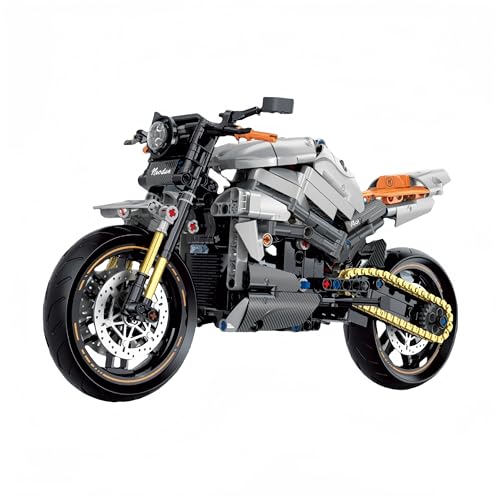 JVAVNE Technik Rennen Motorrad Bausteine Set, 1:8 Motorrad, Superbike Spielzeug für Erwachsene Jugendliche, Sammlerstück Supermotorrad Klemmbausteine Modell Bausatz Geschenk Decor, 642 Teile von JVAVNE